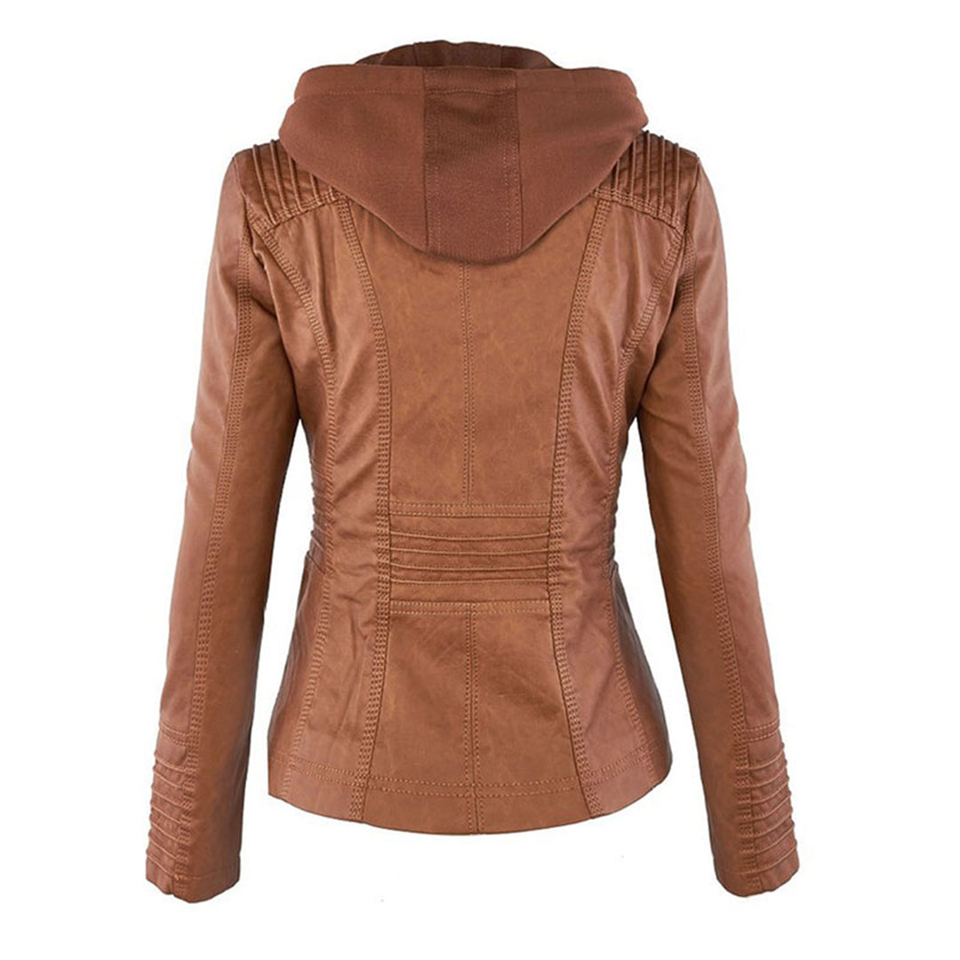 Bellini | Chaqueta de cuero de moda con capucha