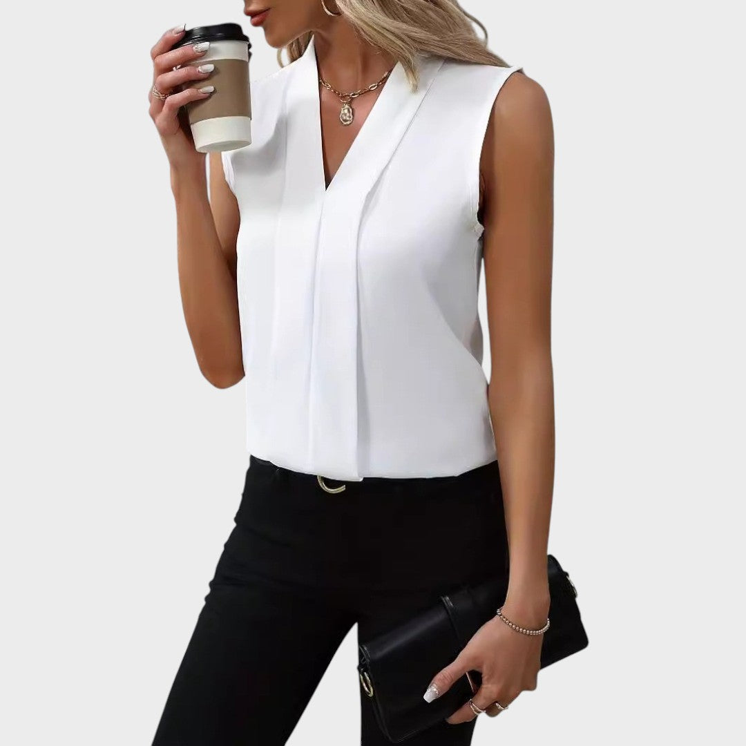 Roma | Blusa Sin Mangas Con Cuello En V